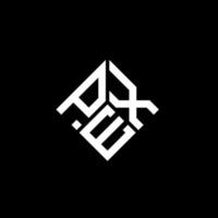design de logotipo de carta pex em fundo preto. conceito de logotipo de letra de iniciais criativas pex. design de letra pex. vetor