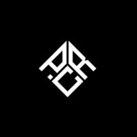 design de logotipo de carta pcr em fundo preto. conceito de logotipo de letra de iniciais criativas pcr. design de carta pcr. vetor