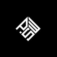 design de logotipo de carta psw em fundo preto. conceito de logotipo de letra de iniciais criativas psw. design de letra psw. vetor