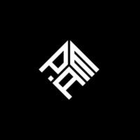 design de logotipo de letra pam em fundo preto. conceito de logotipo de letra de iniciais criativas da pam. design de letra pam. vetor
