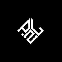 design de logotipo de carta pzl em fundo preto. conceito de logotipo de letra de iniciais criativas pzl. design de letra pzl. vetor