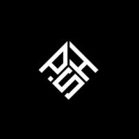 design de logotipo de carta psh em fundo preto. conceito de logotipo de letra de iniciais criativas psh. design de letra psh. vetor