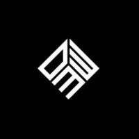 design de logotipo de carta omw em fundo preto. conceito de logotipo de letra de iniciais criativas omw. omw design de letras. vetor