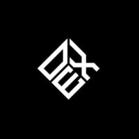design de logotipo de carta oex em fundo preto. conceito de logotipo de letra de iniciais criativas oex. design de letra oex. vetor