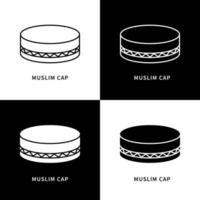 ilustração de símbolo de vetor cap muçulmano. símbolo de moda islâmica. logotipo do ícone do boné de cabeça