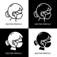 ilustração de símbolo de ícone de avatar de saúde. logotipo do perfil do médico. conjunto de ícones vetoriais de design infográfico pandêmico vetor