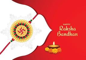 lindo rakhi decorativo para fundo de cartão raksha bandhan festival indiano vetor