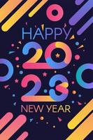 vetor de banner de cartão de convite de feliz ano novo de 2023