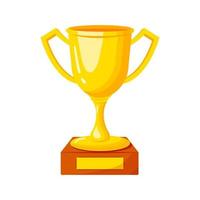 ícone do troféu dos vencedores do campeão. a ilustração em vetor plana da taça dourada, símbolo da vitória.