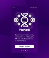 crispr, design de banner de edição de dna com ícone vetor