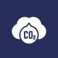 gás co2, ícone de vetor de emissões de carbono