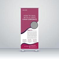 design de modelo de suporte de banner de roll-up de negócios corporativos modernos. exposição de marketing para a conferência, exibição de banner promocional, impressão, apresentação e exibição, banner de bandeira, para seminário vetor