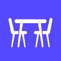 ícone de mesa e cadeiras de jantar, vetor