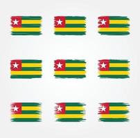 escova de bandeira do togo. bandeira nacional vetor