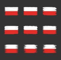 coleção de pincéis de bandeira da polônia vetor