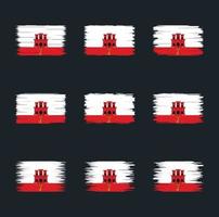 escova de bandeira de gibraltar. bandeira nacional vetor