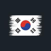 pincel de bandeira da coreia do sul. bandeira nacional vetor