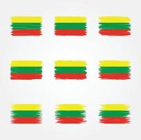 coleção de escova de bandeira da lituânia vetor