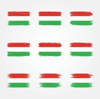 coleção de pincéis de bandeira da Hungria vetor