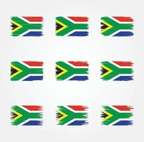 coleção de pincéis de bandeira da áfrica do sul vetor