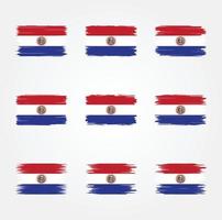 coleção de pincéis de bandeira do paraguai vetor