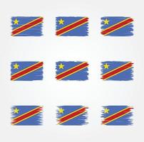 pincel de bandeira da república do congo. bandeira nacional vetor