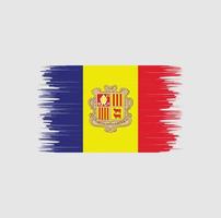 pincel de bandeira de andorra. bandeira nacional vetor