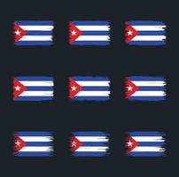 coleção de escova de bandeira de cuba vetor