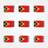 pincel de bandeira de timor leste. bandeira nacional vetor