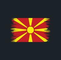 pincel de bandeira da macedônia do norte. bandeira nacional vetor