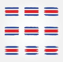 coleção de escova de bandeira da costa rica vetor