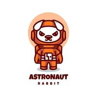 gráfico de ilustração vetorial de coelho astronauta, bom para design de logotipo vetor