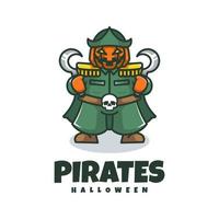 gráfico de ilustração vetorial de piratas halloween, bom para design de logotipo vetor