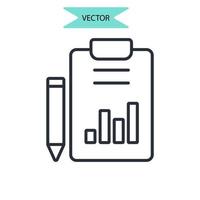 ícones de plano de negócios símbolo elementos vetoriais para infográfico web vetor