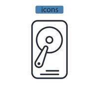elementos do vetor de símbolo de ícones de hdd para web infográfico