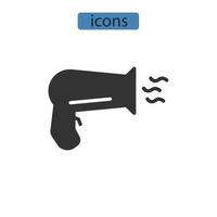 ícones de secador de cabelo símbolo elementos vetoriais para web infográfico vetor