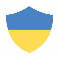 estilo simples de ícone de escudo de bandeira da ucrânia vetor