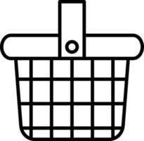 ícone de contorno de cesta de piquenique vetor