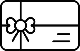 ícone de contorno de cartão de presente vetor