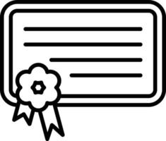 ícone de contorno de certificado digital vetor