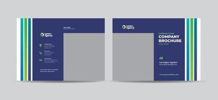 design de capa de folheto de negócios de paisagem ou relatório anual e design de capa de livreto de perfil da empresa vetor