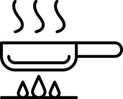 ícone de contorno de frigideira vetor