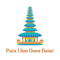 pura ulun danu batur em estilo de design plano vetor