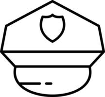 ícone de contorno de chapéu de polícia vetor