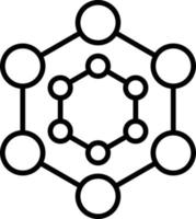 ícone de contorno de molécula vetor