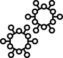 ícone de contorno da estrutura da molécula vetor