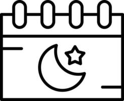 ícone de contorno do calendário islâmico vetor