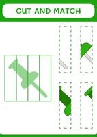 cortar e combinar peças de alfinete, jogo para crianças. ilustração vetorial, planilha para impressão vetor