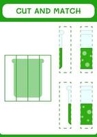 cortar e combinar partes do frasco de química, jogo para crianças. ilustração vetorial, planilha para impressão vetor