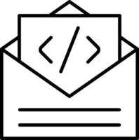 ícone de esboço de código de correio vetor